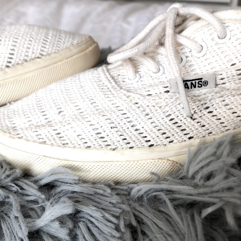 Rare white hemp woven Vans